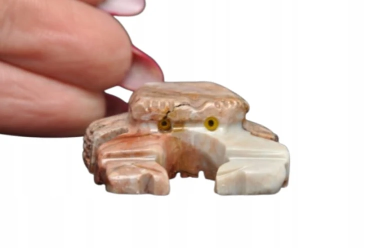 * STEATYT KAMIEŃ MYDLANY PERU FIGURKA KRAB SUPER BARWA MINERAŁ NR 8 *