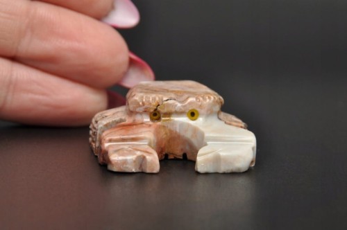 * STEATYT KAMIEŃ MYDLANY PERU FIGURKA KRAB SUPER BARWA MINERAŁ NR 8 *