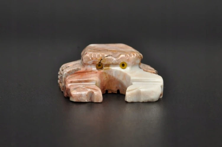 * STEATYT KAMIEŃ MYDLANY PERU FIGURKA KRAB SUPER BARWA MINERAŁ NR 8 *