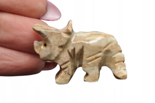 * STEATYT KAMIEŃ MYDLANY FIGURKA DINOZAUR TRICERATOPS DOBRA JAKOŚĆNR 6 *