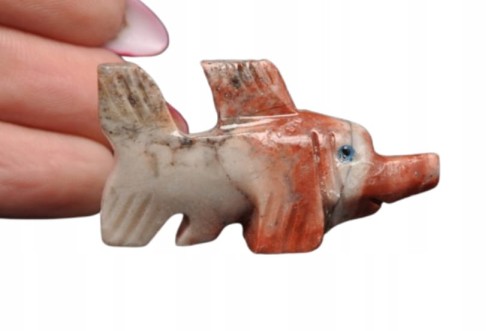 * STEATYT KAMIEŃ MYDLANY FIGURKA RYBA PRZEPIĘKNY OKAZ ŚWIETNY POŁYSK NR 38