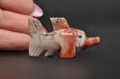 * STEATYT KAMIEŃ MYDLANY FIGURKA RYBA PRZEPIĘKNY OKAZ ŚWIETNY POŁYSK NR 38