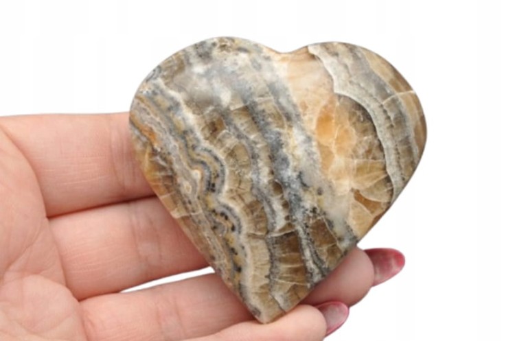 * KALCYT ZEBRA PAKISTAN NATURALNY MINERAŁ CIEKAWY WZÓR OKAZ NR H72 *