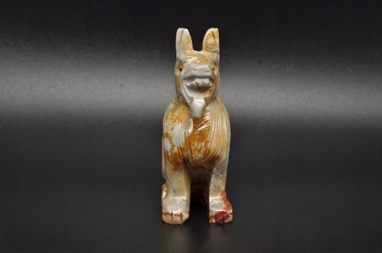 * STEATYT KAMIEŃ MYDLANY FIGURKA WILK PIES STOJĄCA DO DEKORACJI NR 2 *