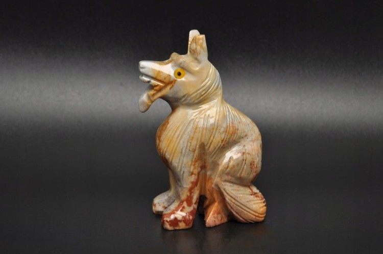 * STEATYT KAMIEŃ MYDLANY FIGURKA WILK PIES STOJĄCA DO DEKORACJI NR 2 *