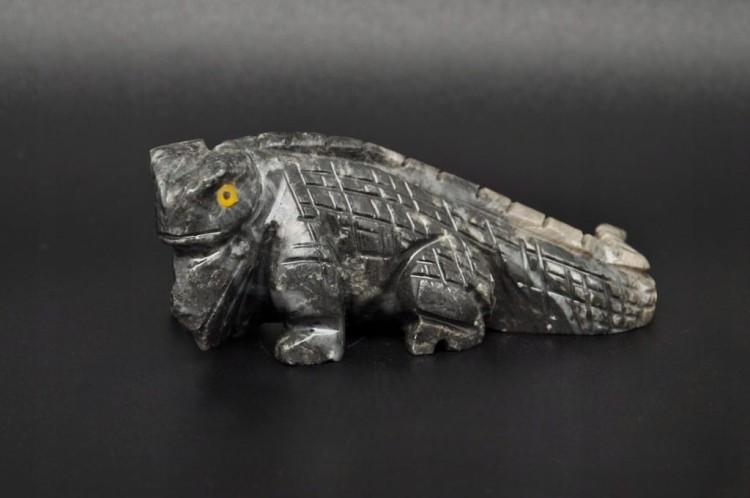 * STEATYT KAMIEŃ MYDLANY FIGURKA JASZCZURKA PRZEPIĘKNY OKAZ NR 7 *