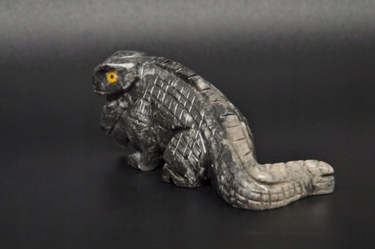 * STEATYT KAMIEŃ MYDLANY FIGURKA JASZCZURKA PRZEPIĘKNY OKAZ NR 7 *