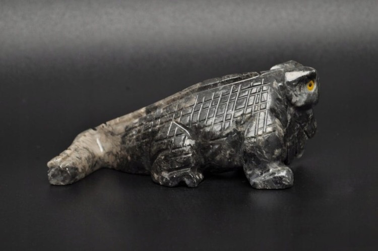 * STEATYT KAMIEŃ MYDLANY FIGURKA JASZCZURKA PRZEPIĘKNY OKAZ NR 7 *