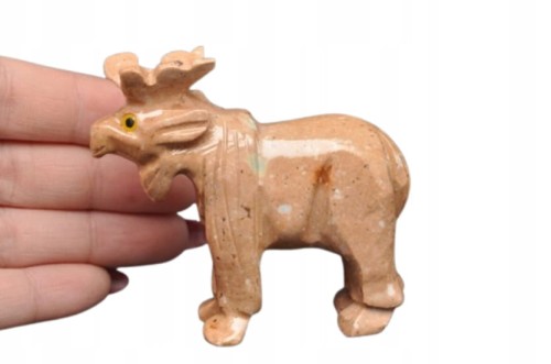 * STEATYT KAMIEŃ MYDLANY FIGURKA RENIFER JASNY KOLOR PIĘKNA OZDOBA NR 10 *