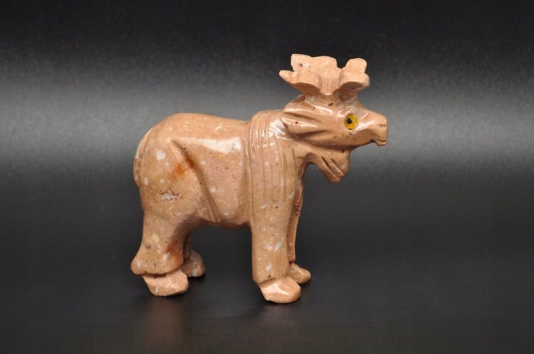 * STEATYT KAMIEŃ MYDLANY FIGURKA RENIFER JASNY KOLOR PIĘKNA OZDOBA NR 10 *