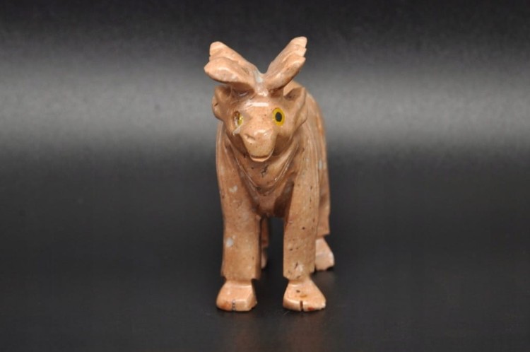 * STEATYT KAMIEŃ MYDLANY FIGURKA RENIFER JASNY KOLOR PIĘKNA OZDOBA NR 10 *