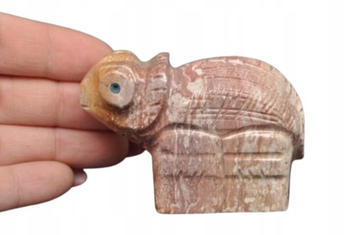 * STEATYT KAMIEŃ MYDLANY FIGURKA KAMELEON DO KOLEKCJI MINERAŁ NR 13 *