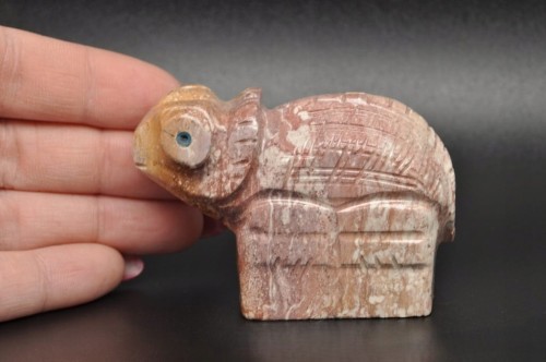 * STEATYT KAMIEŃ MYDLANY FIGURKA KAMELEON DO KOLEKCJI MINERAŁ NR 13 *