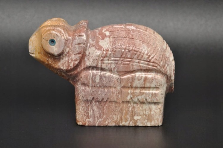* STEATYT KAMIEŃ MYDLANY FIGURKA KAMELEON DO KOLEKCJI MINERAŁ NR 13 *