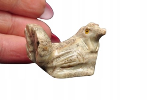 * STEATYT KAMIEŃ MYDLANY FIGURKA PTAK CIEKAWY KSZTAŁT JASNA BARWA NR 33 *