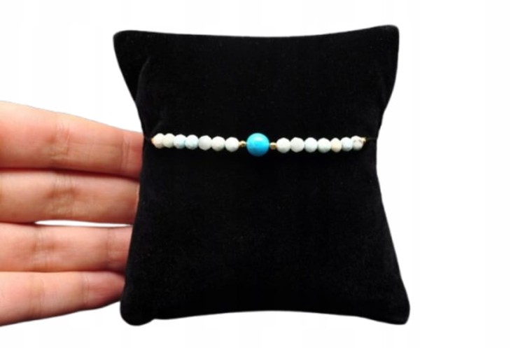 * TURKUS LARIMAR PRZEPIĘKNA BRANSOLETKA REGULOWANA DŁUGOŚĆ NR 25 *