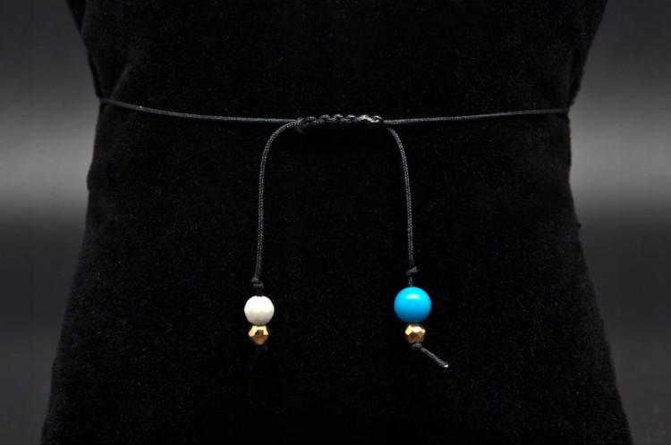 * TURKUS LARIMAR PRZEPIĘKNA BRANSOLETKA REGULOWANA DŁUGOŚĆ NR 25 *