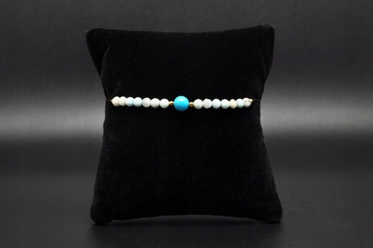 * TURKUS LARIMAR PRZEPIĘKNA BRANSOLETKA REGULOWANA DŁUGOŚĆ NR 25 *