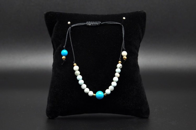 * TURKUS LARIMAR PRZEPIĘKNA BRANSOLETKA REGULOWANA DŁUGOŚĆ NR 25 *
