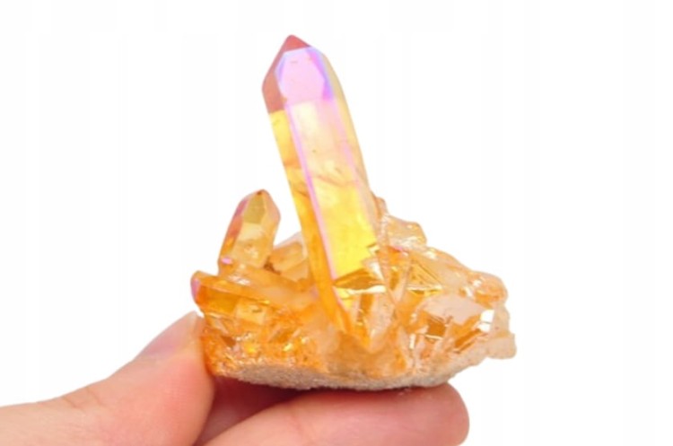 * KWARC POMARAŃCZOWY ORANGE AURA MAŁY CIEKAWY OKAZ NR M13 *
