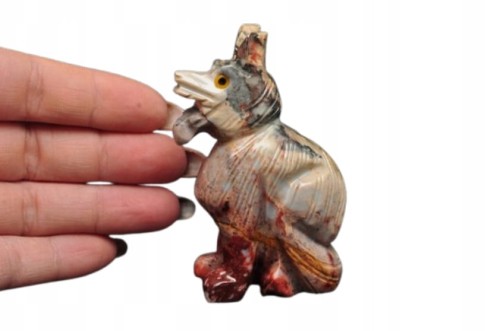 * STEATYT KAMIEŃ MYDLANY FIGURKA PIES WILK SUPER JAKOŚĆ RĘKODZIEŁO NR 1 *