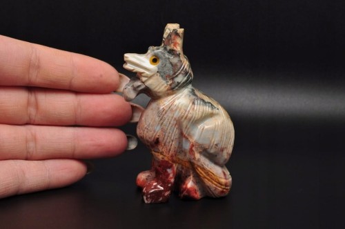 * STEATYT KAMIEŃ MYDLANY FIGURKA PIES WILK SUPER JAKOŚĆ RĘKODZIEŁO NR 1 *