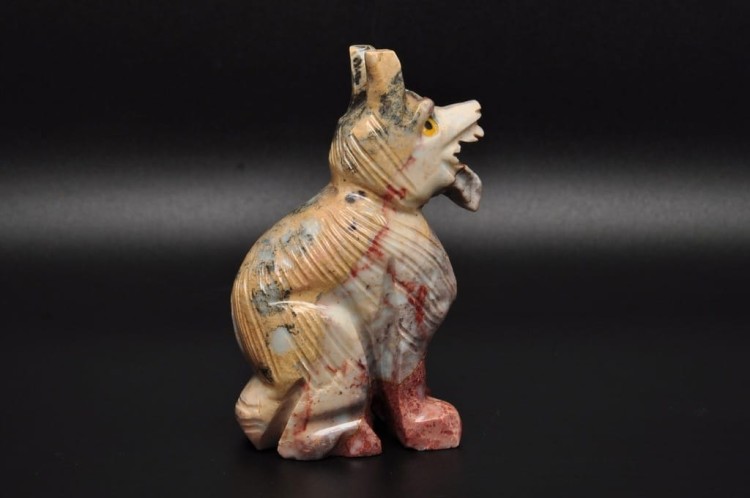 * STEATYT KAMIEŃ MYDLANY FIGURKA PIES WILK SUPER JAKOŚĆ RĘKODZIEŁO NR 1 *