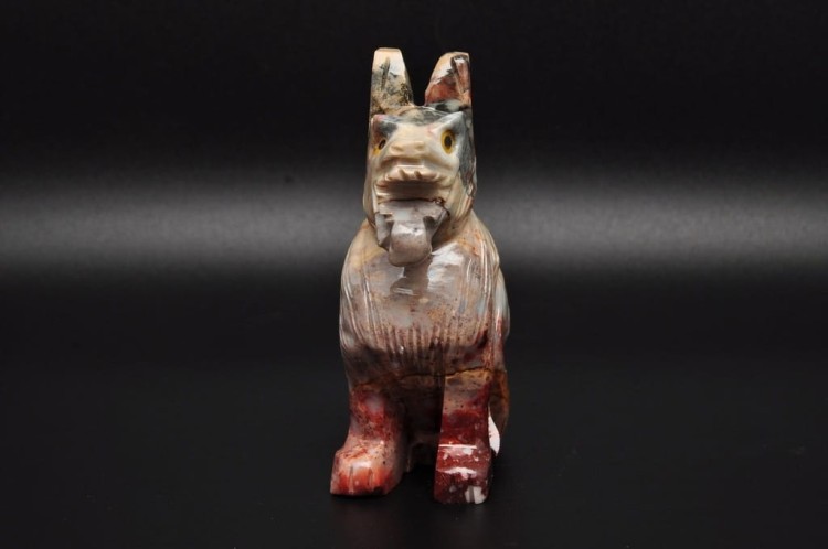 * STEATYT KAMIEŃ MYDLANY FIGURKA PIES WILK SUPER JAKOŚĆ RĘKODZIEŁO NR 1 *