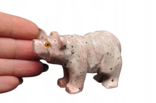 * STEATYT KAMIEŃ MYDLANY FIGURKA NIEDŹWIEDŹ JASNA BARWA EKSTRA JAKOŚĆ NR 3