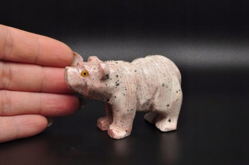 * STEATYT KAMIEŃ MYDLANY FIGURKA NIEDŹWIEDŹ JASNA BARWA EKSTRA JAKOŚĆ NR 3