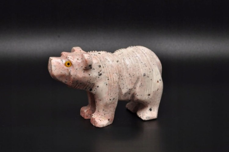 * STEATYT KAMIEŃ MYDLANY FIGURKA NIEDŹWIEDŹ JASNA BARWA EKSTRA JAKOŚĆ NR 3