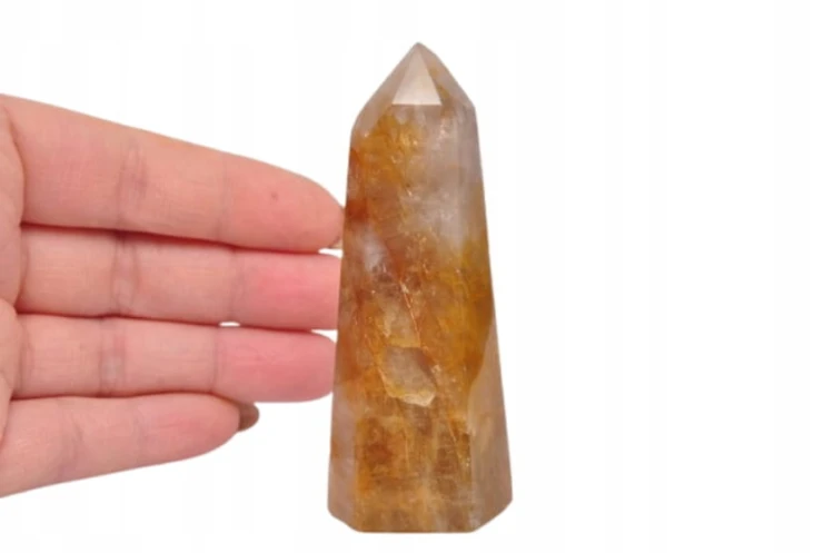 * KWARC Z LIMONITEM CIEKAWY KSZTAŁT ATRAKCYJNY PRZEKRÓJ OBELISK WIEŻA NR 4