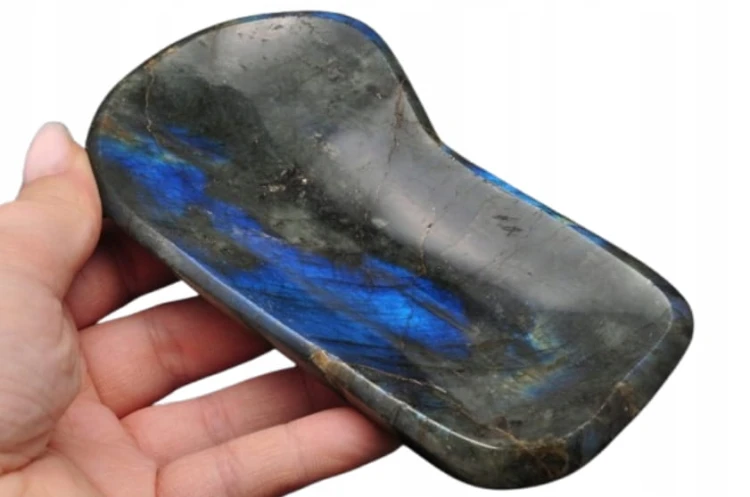 * LABRADORYT DOSKONAŁA MISKA ZJAWISKOWY BŁYSK ELEGANCKI MINERAŁ NR 2 *
