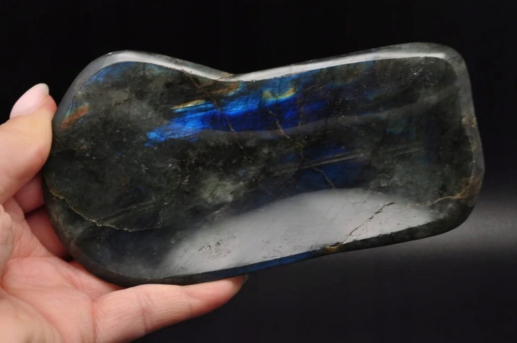 * LABRADORYT DOSKONAŁA MISKA ZJAWISKOWY BŁYSK ELEGANCKI MINERAŁ NR 2 *