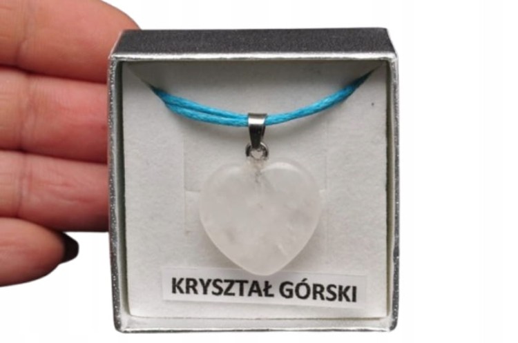 * KRYSZTAŁ GÓRSKI ZAWIESZKA SERCE ELEGANCKA BIŻUTERIA SZNUREK PUDEŁKO NR 55