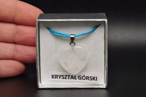 * KRYSZTAŁ GÓRSKI ZAWIESZKA SERCE ELEGANCKA BIŻUTERIA SZNUREK PUDEŁKO NR 55