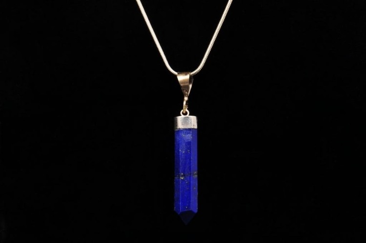 * LAPIS LAZULI SREBRO 925 ZAWIESZKA KAMIEŃ NATURALNY ELEGANCKA BIŻUTERIA 3