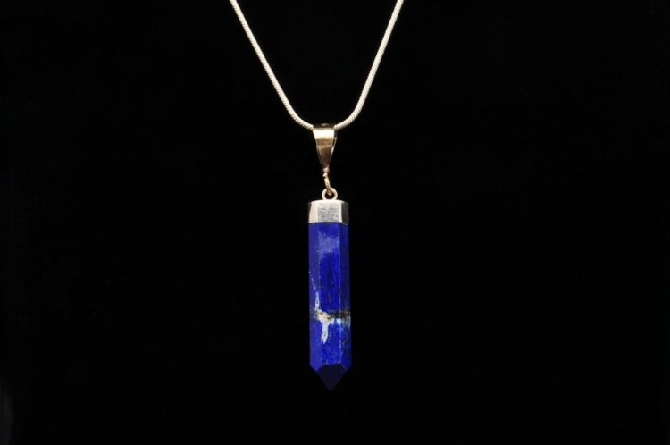 * LAPIS LAZULI SREBRO 925 ZAWIESZKA KAMIEŃ NATURALNY ELEGANCKA BIŻUTERIA 3
