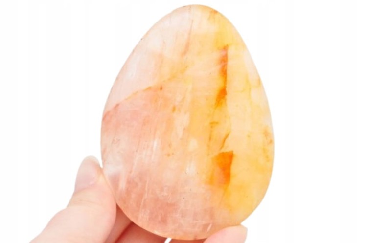 * KWARC Z LIMONITEM PŁASKI MINERAŁ CIEKAWY KOLOR ŚWIETNY POŁYSK NR 2 *