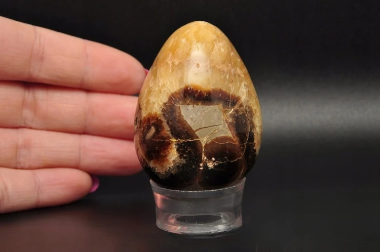 * SEPTARIA MADAGASKAR MAŁE UROCZE JAJKO ŚLICZNY ŻÓŁTY KOLOR MINERAŁ EGG32 *
