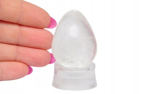 * KRYSZTAŁ GÓRSKI JAJKO MADAGASKAR CZYSTY OKAZ PIĘKNIE WYPOLEROWANY EGG57 *