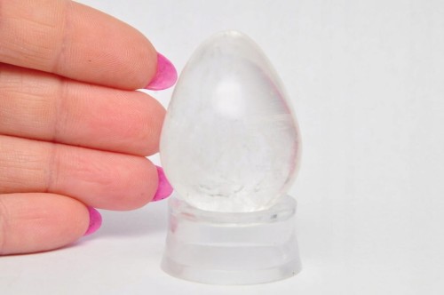 * KRYSZTAŁ GÓRSKI JAJKO MADAGASKAR CZYSTY OKAZ PIĘKNIE WYPOLEROWANY EGG57 *