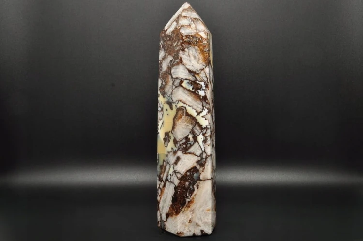 * CHALCEDON OPAL BREKCJA PIĘKNY OBELISK CIEKAWE POŁĄCZENIE MINERAŁÓW NR 1 *