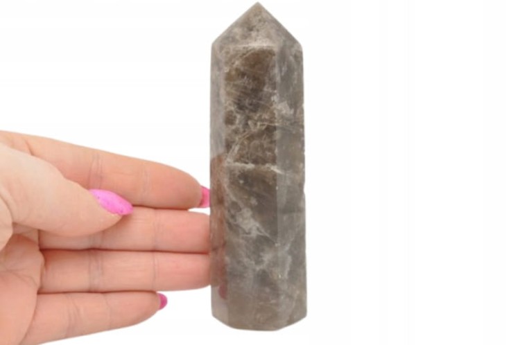 * KWARC DYMNY BRAZYLIA OBELISK PIĘKNA WIEŻA SZLIFOWANA KAMIEŃ NR 3 *
