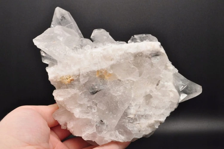 * KRYSZTAŁ GÓRSKI BRAZYLIA SUPER PRZEKRÓJ BEZBARWNY MINERAŁ SZCZOTKA NR 3