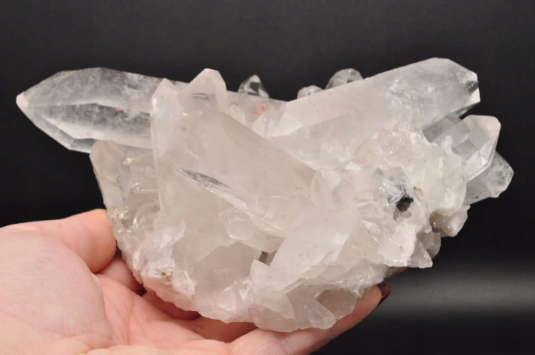 * KRYSZTAŁ GÓRSKI BRAZYLIA SUPER PRZEKRÓJ BEZBARWNY MINERAŁ SZCZOTKA NR 3