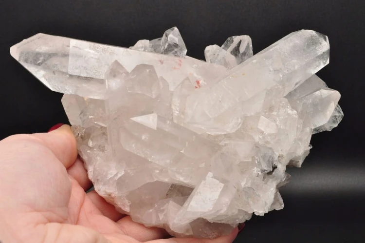 * KRYSZTAŁ GÓRSKI BRAZYLIA SUPER PRZEKRÓJ BEZBARWNY MINERAŁ SZCZOTKA NR 3