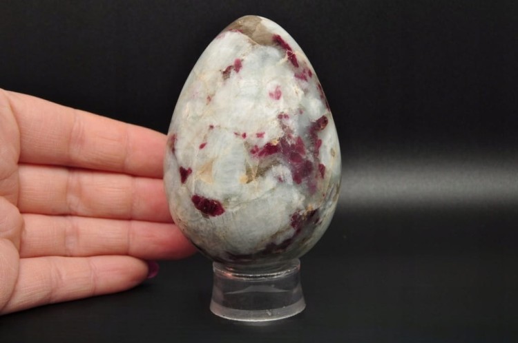* TURMALIN RÓŻOWY RUBELLIT JAJKO NATURALNY MINERAŁ ŁADNY POLER EGG101 *