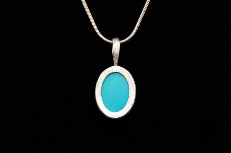 * TURKUS ARMENIA ELEGANCKA ZAWIESZKA SREBRO 925 SZCZOTKOWANE NR 43