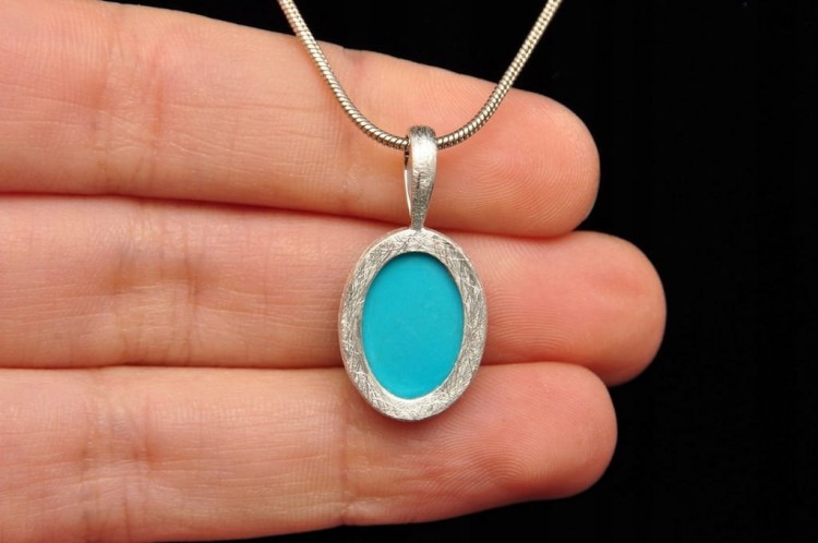 * TURKUS ARMENIA ELEGANCKA ZAWIESZKA SREBRO 925 SZCZOTKOWANE NR 43